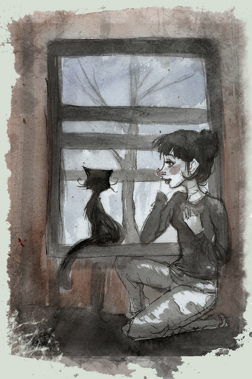 Resultado de imagen para dibujo de gatos en la ventana